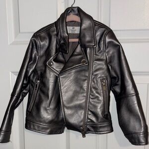 H&M Black Faux Leather Moto Jacket